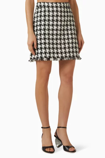 Houndstooth A-line Mini Skirt