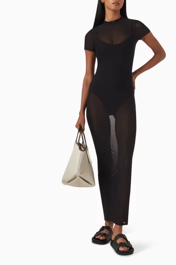 Maxi T-shirt Dress in Mesh