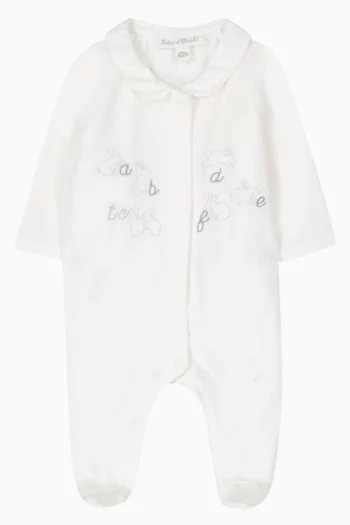Embroidered Pyjama in Cotton-blend