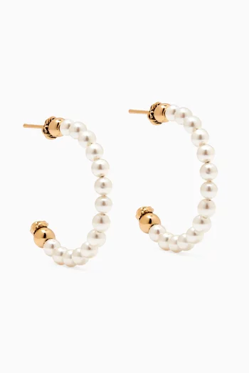 Lumina Pearl Earrings in Gold-plated Brass
