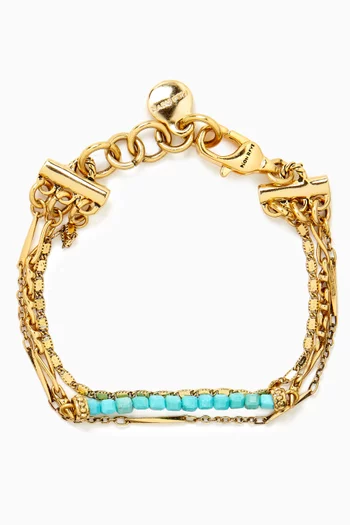 Typhoon Turquoise Bracelet in Gold-plated Brass