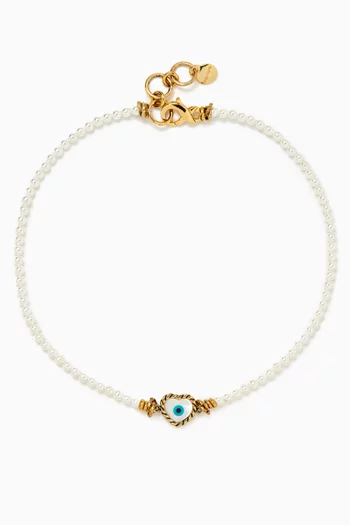 Phantom Pearl Necklace in Gold-plated Brass
