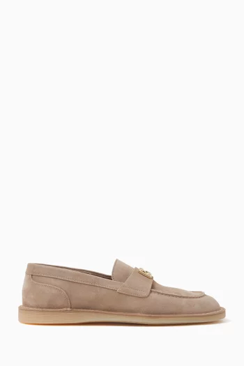 Florio Logo Loafers in Suede