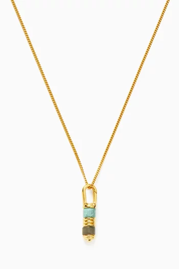 Abacus Beaded Spinning Pendant Necklace in 18kt Recycled Gold-plated Vermeil