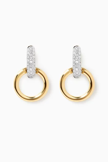 Diamond Horsebit Earrings in 14kt Gold