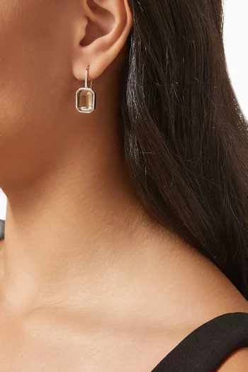 أقراط متدلية مرصعة بماس وجمشت ذهب عيار 14