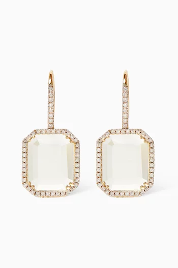 أقراط متدلية مرصعة بماس وجمشت ذهب عيار 14