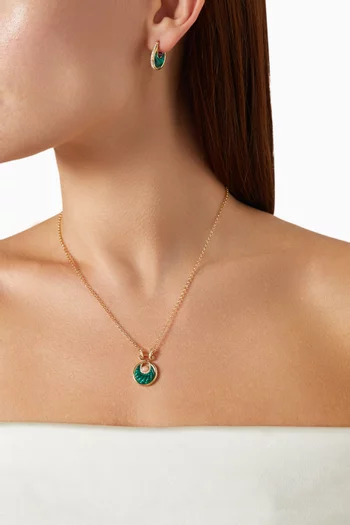 Circus Moon Necklace in Malachite & 18kt Yellow Gold