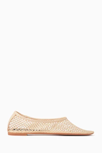 Clarissa Ballerina Flats in Crystal Mesh