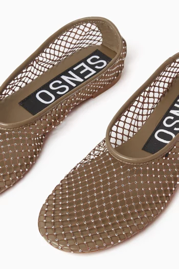 Clarissa Ballet Flats in Crystal Mesh