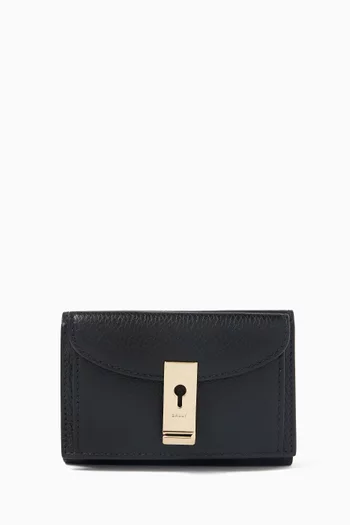 Lock Me Wallet in Grained Leather