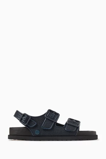 Milano Sandals in Raffia & Leather