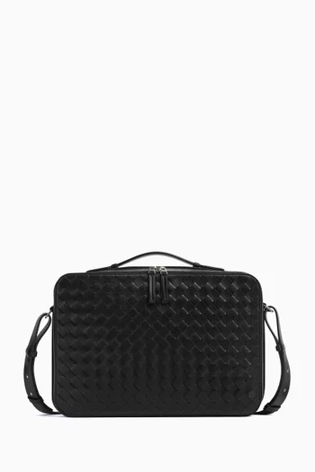 Getaway Slim Briefcase in Intrecciato Leather