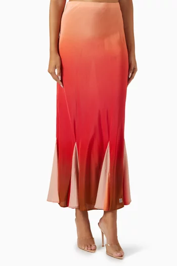 تنورة ميراج استا طويلة بكشكش حرير شيفون