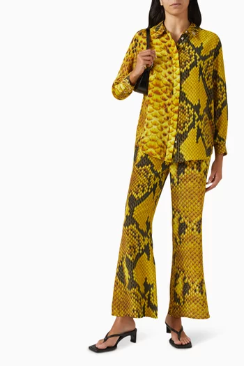 Serpentis Long-sleeve Shirt in Silk Chiffon