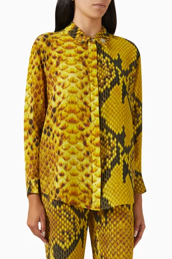Serpentis Long-sleeve Shirt in Silk Chiffon