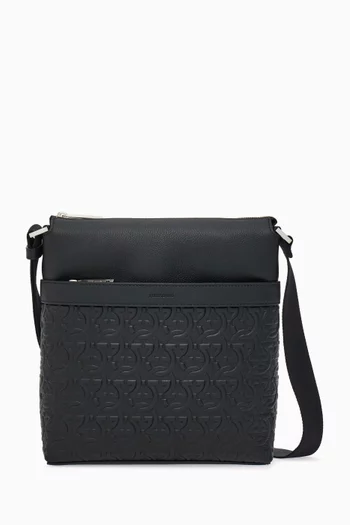Buy Ferragamo Black Gancini Crossbody Bag in Calfskin For Men Online Ounass Saudi