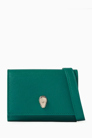 Serpenti Forever Crossbody Card Holder in Calf Leather
