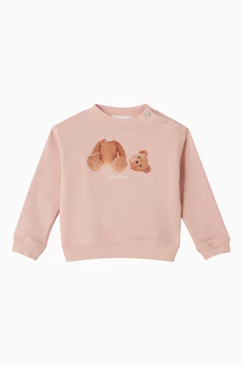 Buy Palm Angels Pink Broken Bear Sweatshirt in Cotton For Baby Girls Online Ounass Saudi