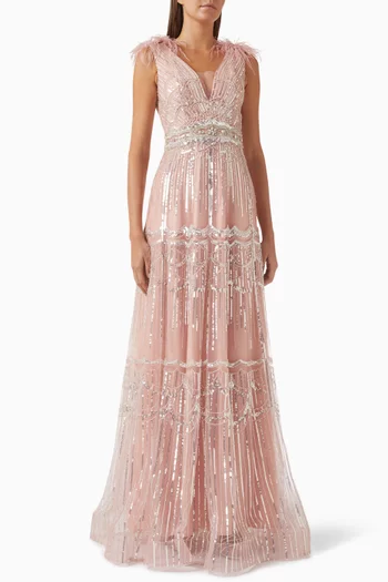 Embellished Gown in Tulle