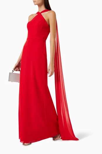 فستان سهرة بكاب كريب