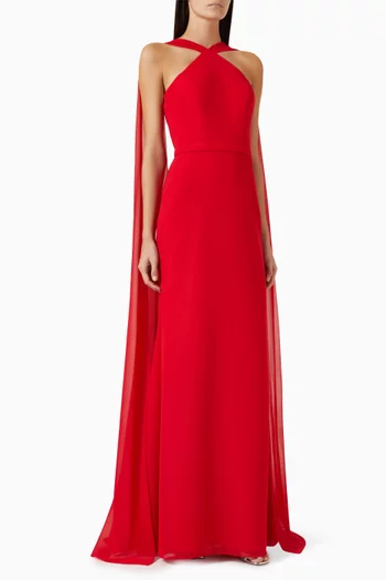 فستان سهرة بكاب كريب