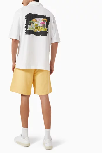 تي شيرت بولو بطبعة قطن جيرسيه عضوي