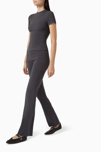 بنطال بحافة مطوية قطن جيرسيه