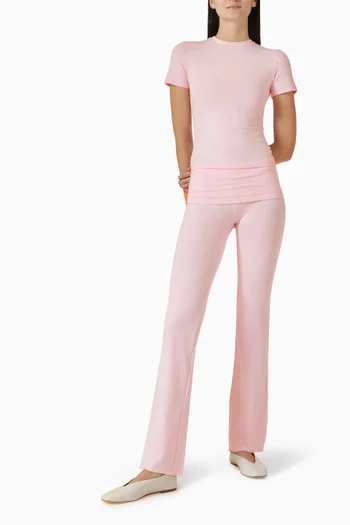 بنطال بحافة مطوية قطن جيرسيه