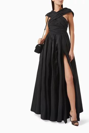 فستان ايدوليس طويل بتصميم متقاطع تفتا