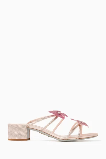 Floriane Rhinestones Sandals in Satin
