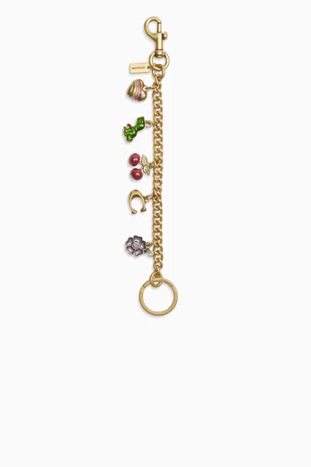 Motif Chain Bag Charm in Brass