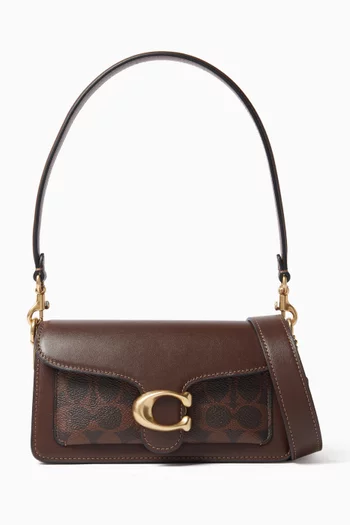 حقيبة كتف تابي 20 بشعار الماركة قنب مغلف وجلد