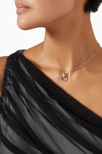Constella Crystal Pendant Necklace in Rhodium-plated Metal