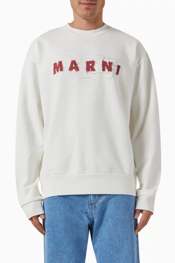 Wrinkled Logo Sweatshirt in Organic Cotton