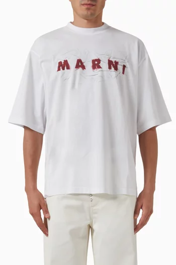 Wrinkled Logo T-shirt in Organic Cotton