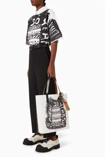 30th Anniversary Printed Tribeca Tote Bag in Faux Leather