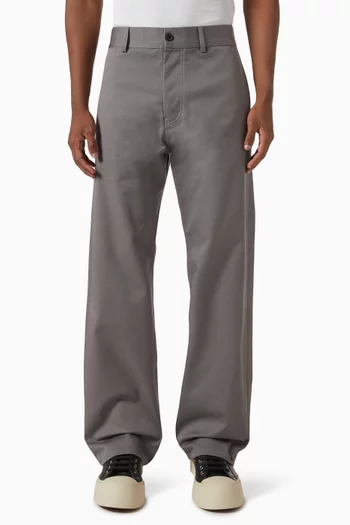 Straight-leg Pants in Cotton-gabardine