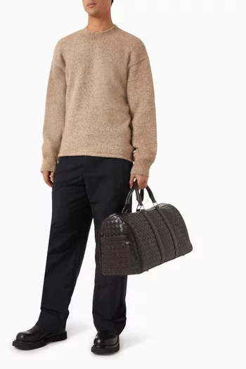 Medium Duffle Bag in Intrecciato Leather