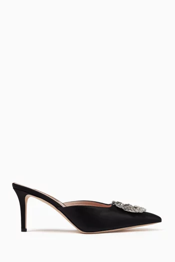 Laila 70 Crystal-embellished Mules in Satin