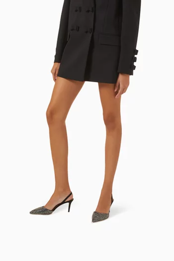 Nour 70 Embellished Slingback Pumps in Satin