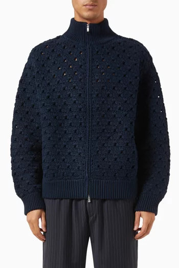 Highland Wyona Zip Jacket in Crochet Knit