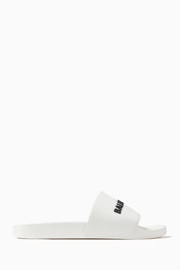 Logo Pool Slides in Rubber