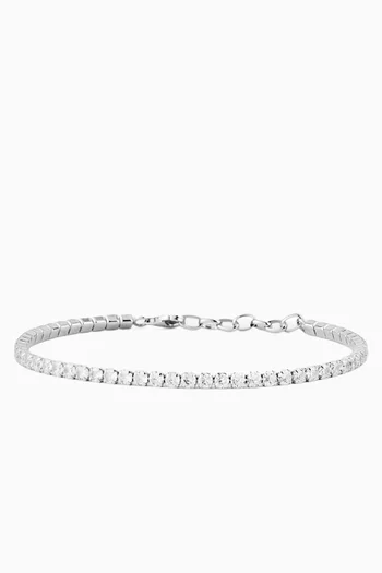 Tennis Chain Bracelet in Sterling Silver