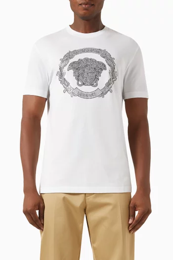 Medusa Embroidery T-shirt in Cotton Jersey