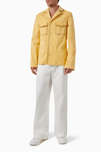 Contrast Stitching Blazer in Denim