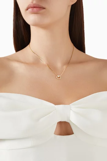 Rhea Ring Solitaire Necklace in 18kt Gold-plated Sterling Silver