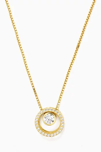 Rhea Ring Solitaire Necklace in 18kt Gold-plated Sterling Silver