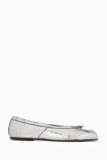 Tabi Ballerina Flats in Metallic Leather