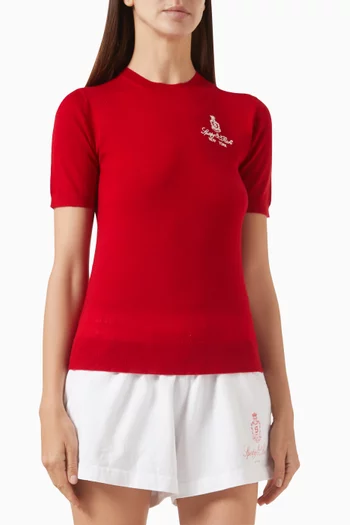Vendome Short-sleeve Sweater in Merino Wool
